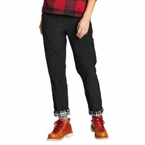 Eddie Bauer Women Polar Lined Pull Travel Pants (Black, 14)